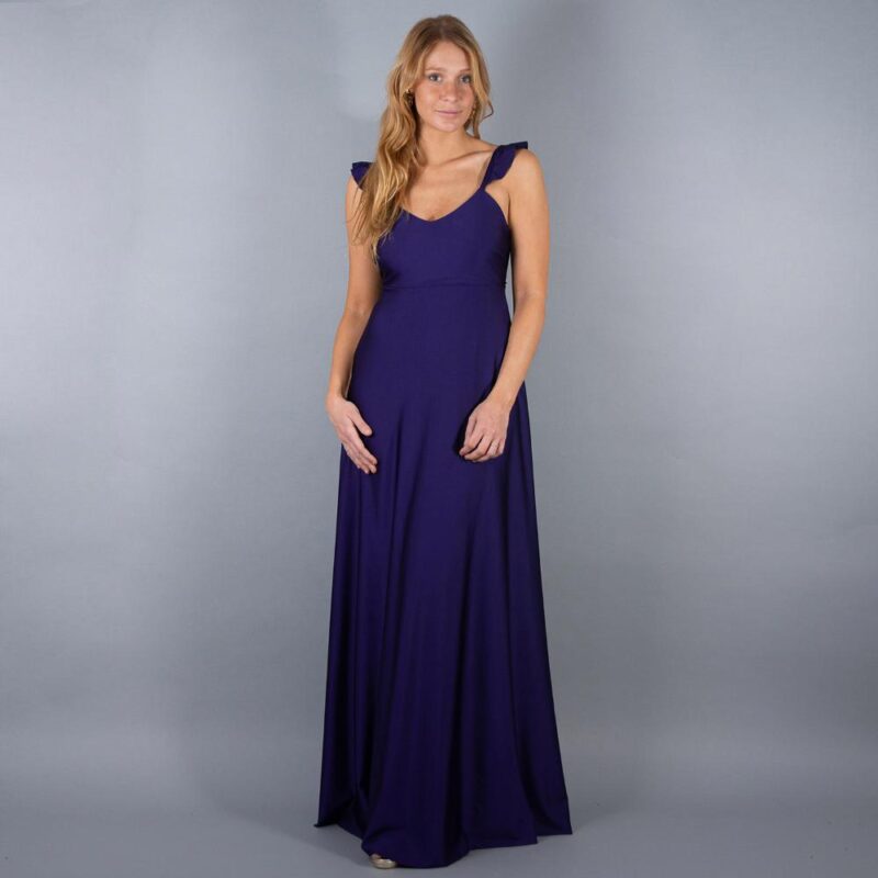 Vestido Largo Jaipur Morado Lycra Maria Paskaro