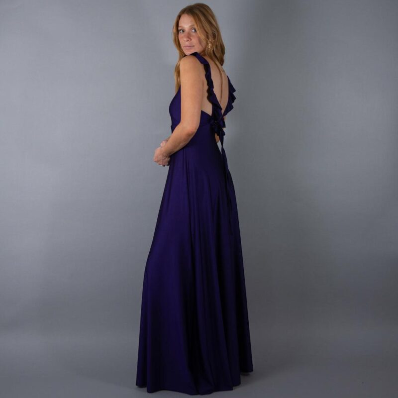 Vestido Largo Jaipur Morado Lycra Maria Paskaro
