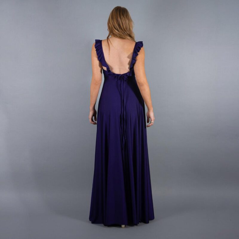 Vestido Largo Jaipur Morado Lycra Maria Paskaro