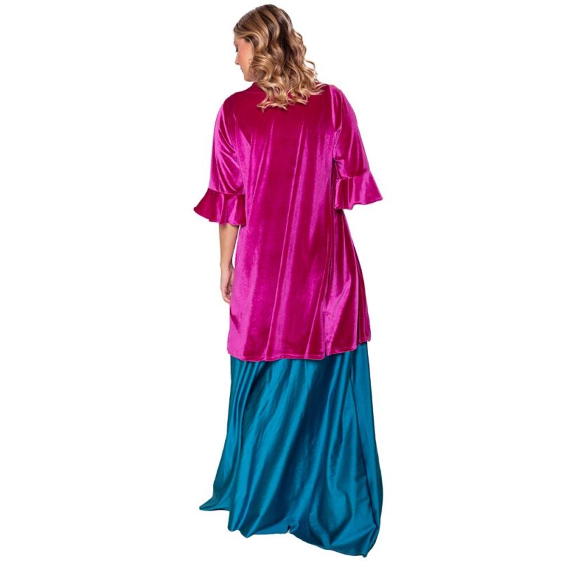 Tapado Kimono Ancora Fucsia Terciopelo Maria Paskaro