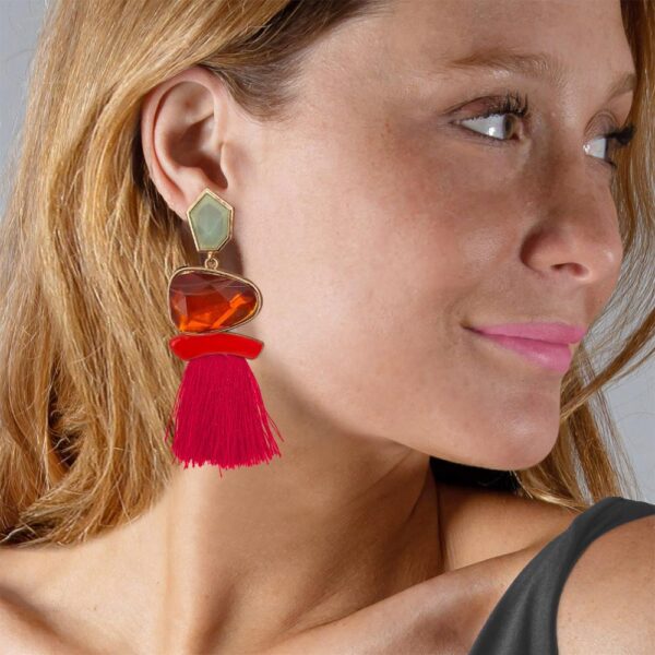 Aros Valdivia Fucsia Fleco María Paskaro