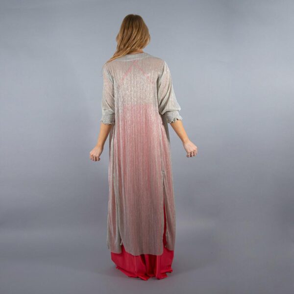 Tapado Kimono Santini Plateado Transparente Maria Paskaro - Imagen 2