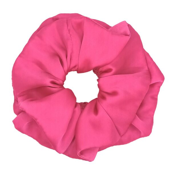 Scrunchie Collet Camelia L Fucsia Seda Maria Paskaro - Imagen 2