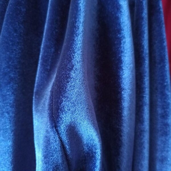 Tapado Kimono Corto Dublin Azul Terciopelo Maria Paskaro - Imagen 3
