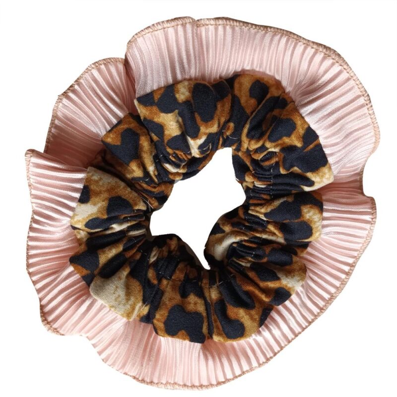 Scrunchie Begonia M Animal Damasco Plisado Maria Paskaro