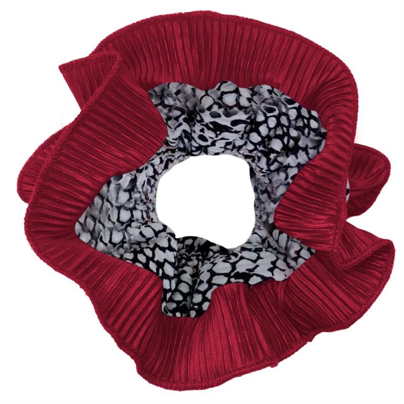 Scrunchie Collet Begonia XL Piton Cherry Plisado Maria Paskaro