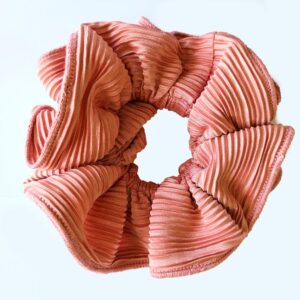 Scrunchie Collet Camelia M Rosado Plisado Maria Paskaro