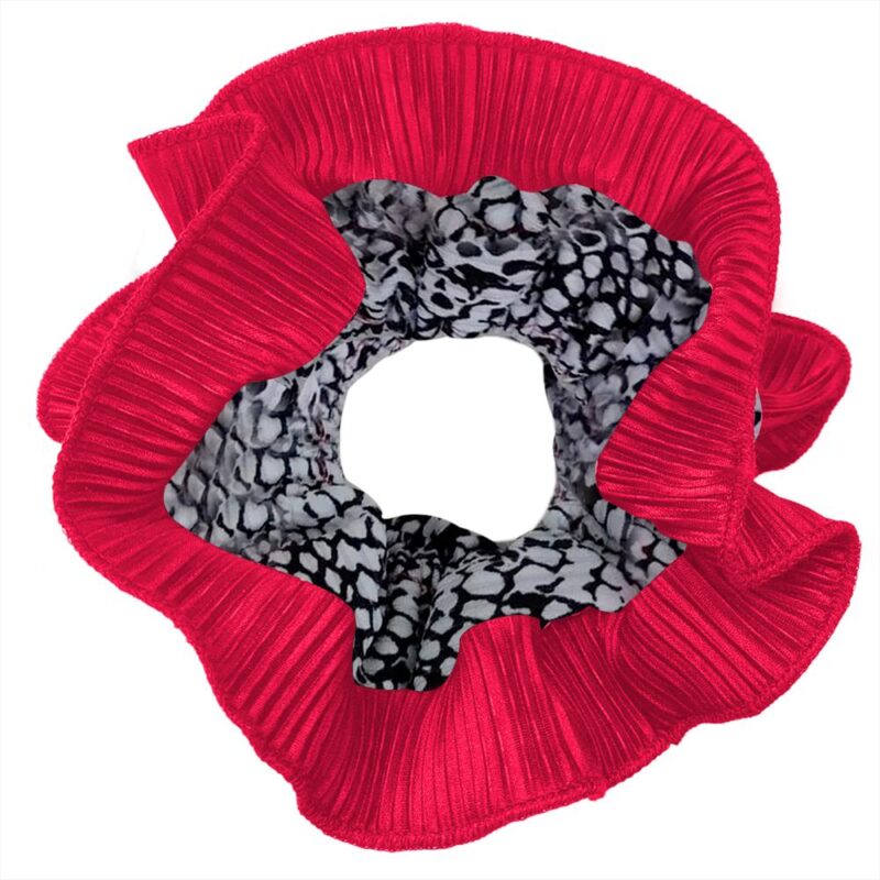 Scrunchie Collet Begonia XL Piton Fucsia Plisado Maria Paskaro