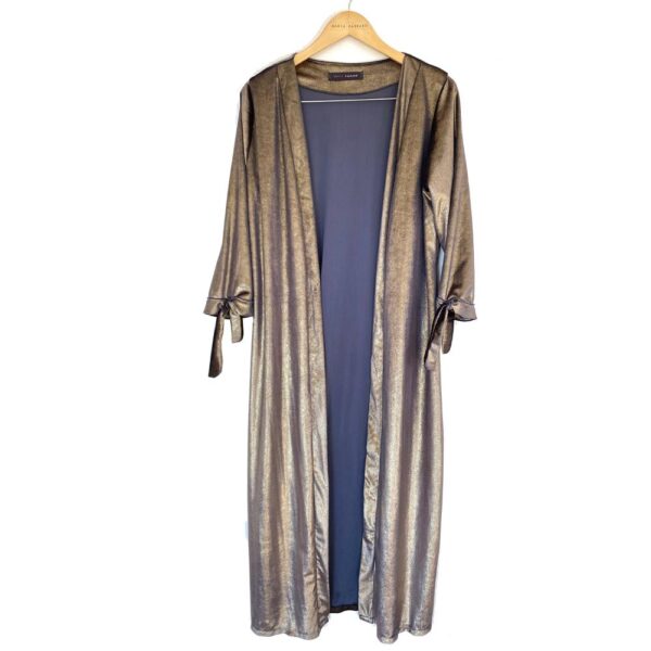 Tapado Kimono Largo Verona Dorado Terciopelo Maria Paskaro