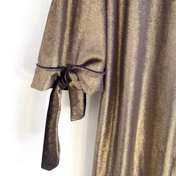 Tapado Kimono Largo Verona Dorado Terciopelo Maria Paskaro - Imagen 3