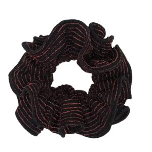 Scrunchie Camelia M Negro Lineas Cobre Maria Paskaro