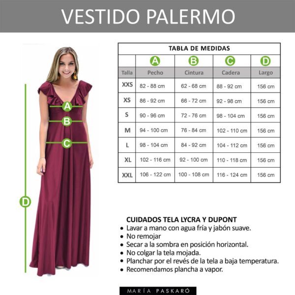 Vestido Largo Palermo Negro Lycra Vuelos Maria Paskaro - Imagen 5