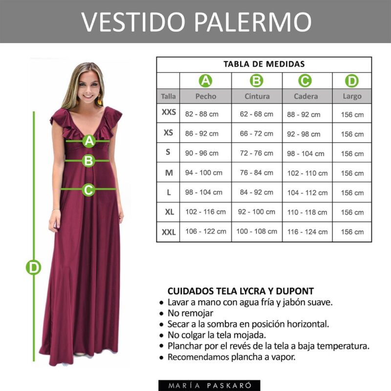 Vestido Largo Palermo Negro Lycra Vuelos Maria Paskaro