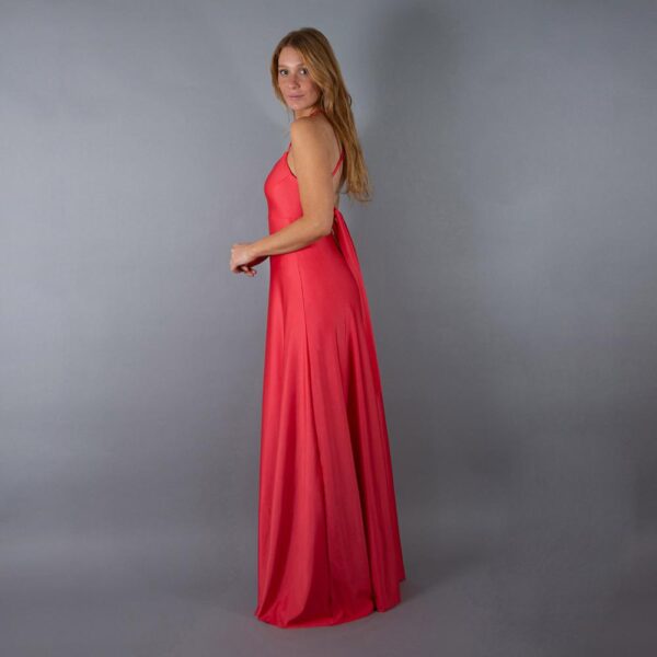Vestido Largo Paris Coral Dupont Lazo Maria Paskaro - Imagen 2