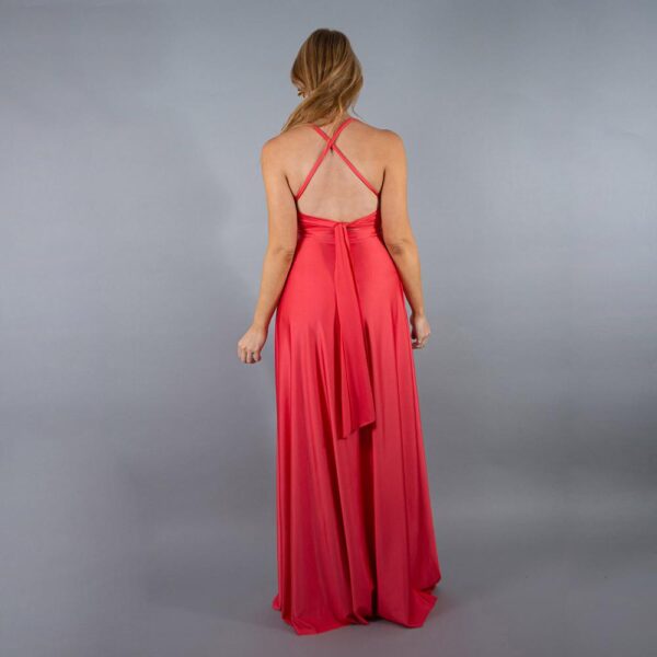 Vestido Largo Paris Coral Dupont Lazo Maria Paskaro - Imagen 3