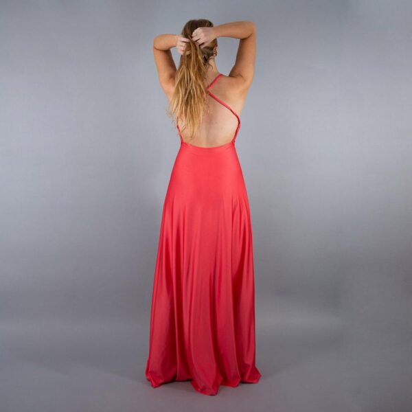 Vestido Largo Paris Coral Dupont Lazo Maria Paskaro - Imagen 4