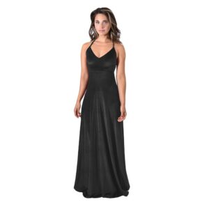 Vestido Largo Paris Negro Terciopelo Lazo Maria Paskaro