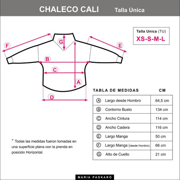 Chaleco Cali Rosa Linea Maria Paskaro - Imagen 3