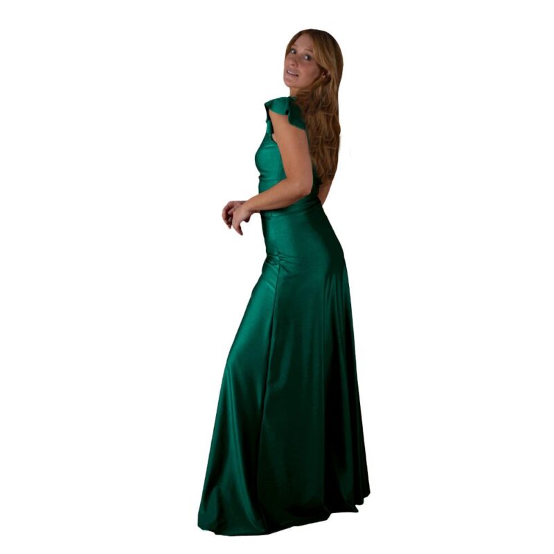 Conjunto Lima Esmeralda Lycra Dupont Falda Lazo Maria Paskaro
