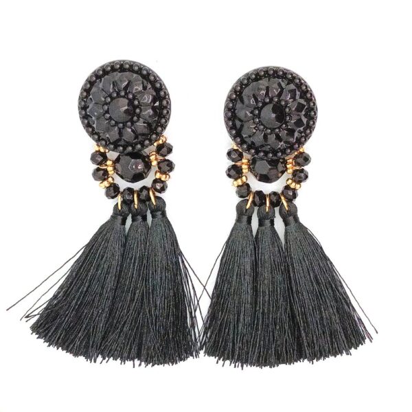 Aros Amazonas Negro Fleco Maria Paskaro - Imagen 2