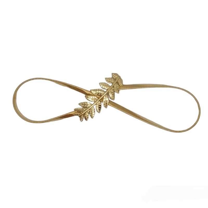 Cinturon Jelsa Laurel Dorado Metalico Ajustable Maria Paskaro