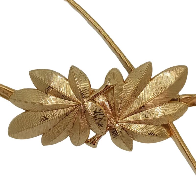 Cinturon Jelsa 1 Hoja Dorado Metalico Ajustable Maria Paskaro