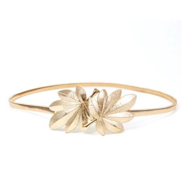 Cinturon Jelsa 1 Hoja Dorado Metalico Ajustable Maria Paskaro - Imagen 6