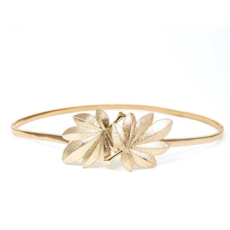 Cinturon Jelsa 1 Hoja Dorado Metalico Ajustable Maria Paskaro