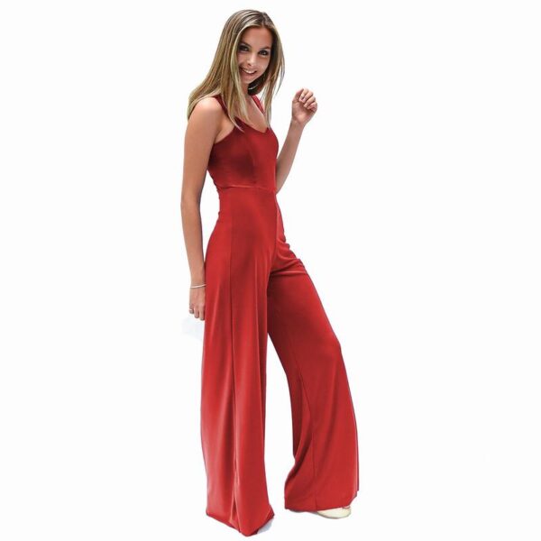 Enterito Largo Salem Rojo Italiano Lycra Maria Paskaro - Imagen 2