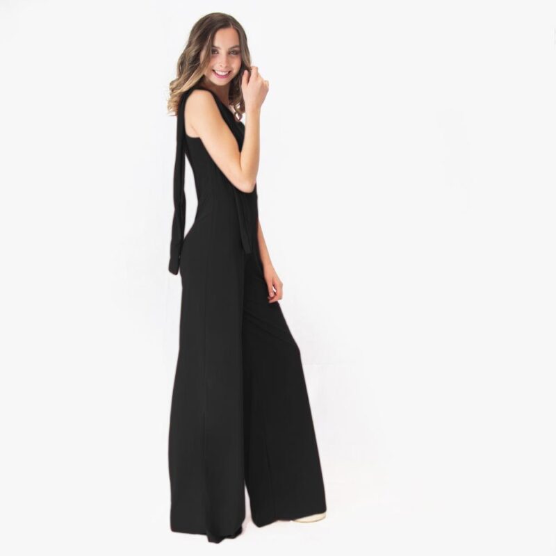 Enterito Largo Estocolmo Negro Lycra Lazo Maria Paskaro