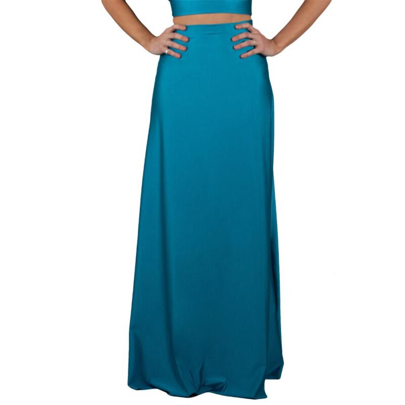 Falda Larga Bristol Turquesa Lycra Dupont Maria Paskaro