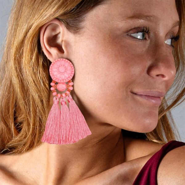 Aros Amazonas Rosado Fleco Maria Paskaro