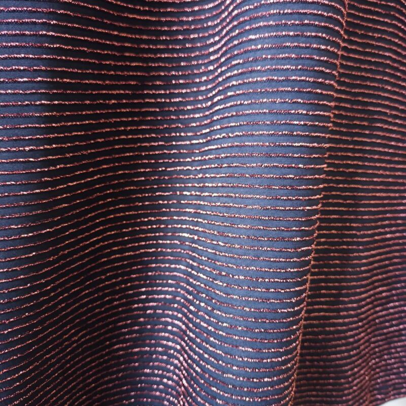 Falda Larga Bristol Negro Lineas Cobre Lycra Maria Paskaro