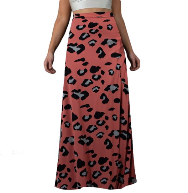 Falda Larga Bristol Rosa Animal Lycra Maria Paskaro