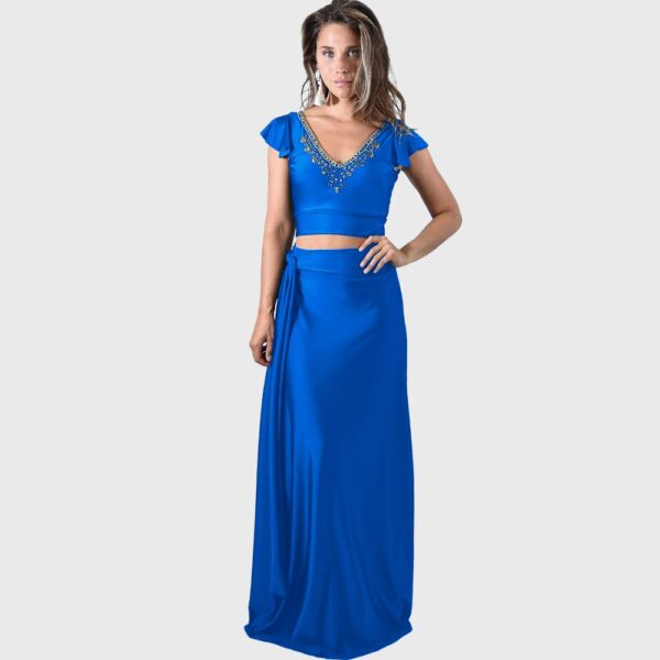 Falda Larga Veracruz Calypso Lycra Dupont Maria Paskaro - Imagen 4