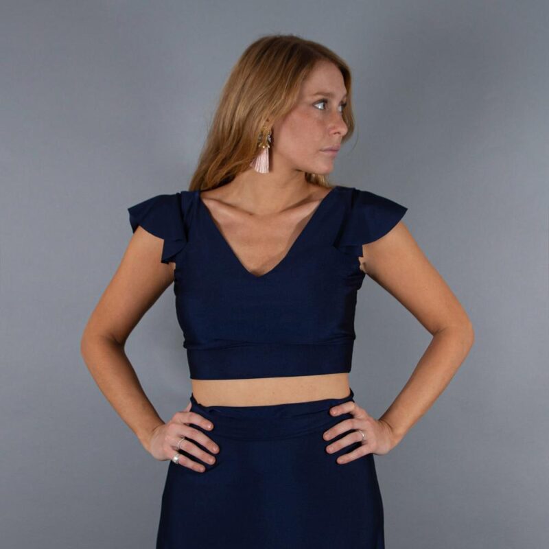 Peto Lima Azul Marino Lycra Maria Paskaro