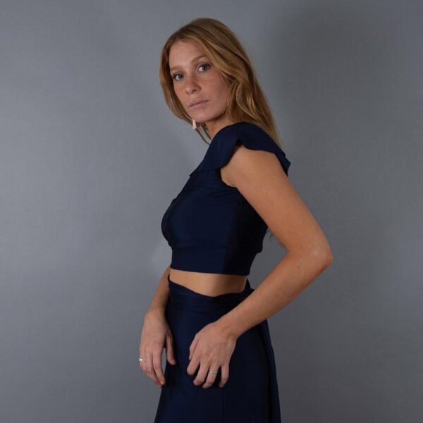 Peto Lima Azul Marino Lycra Maria Paskaro - Imagen 2