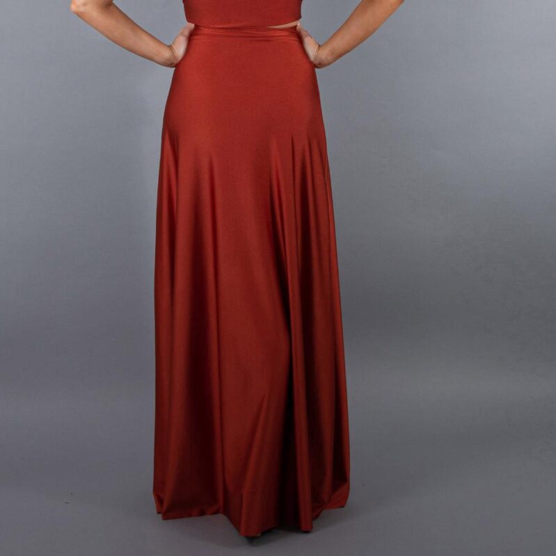 Falda Larga Veracruz Terracota  Lycra Maria Paskaro