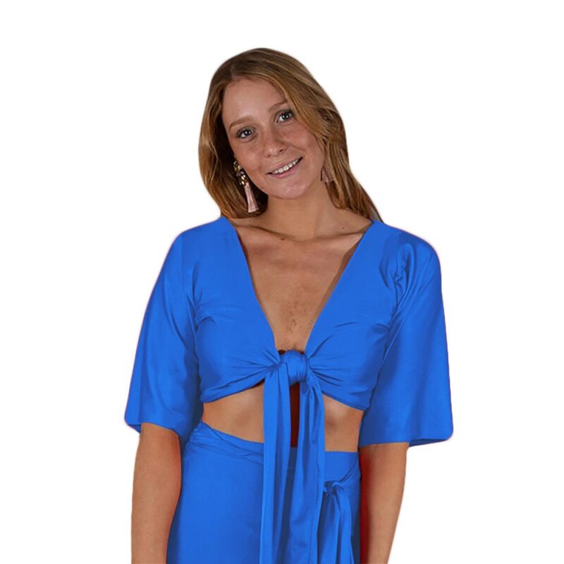 Conjunto Monaco Calypso Lycra Falda Lazo Maria Paskaro