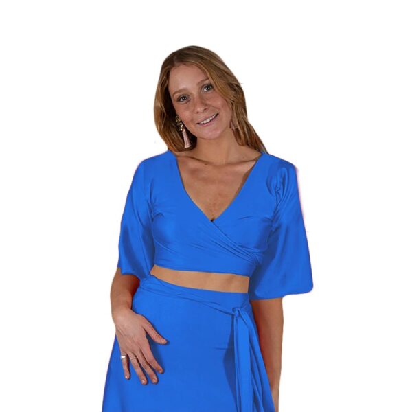 Conjunto Monaco Calypso Lycra Falda Lazo Maria Paskaro - Imagen 6