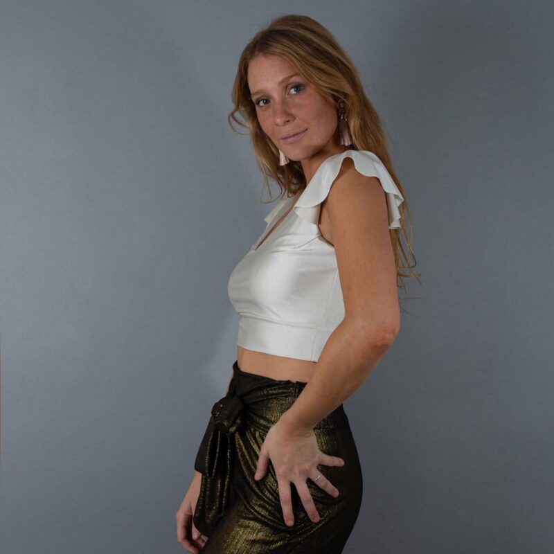 Peto Lima Perla Lycra Manga Vuelo Maria Paskaro