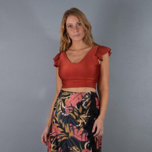 Peto Lima Terracota Lycra Dupont Manga Vuelo Maria Paskaro