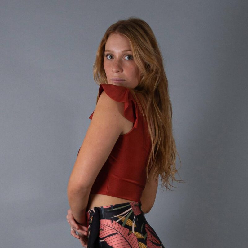 Peto Lima Terracota Lycra Dupont Manga Vuelo Maria Paskaro