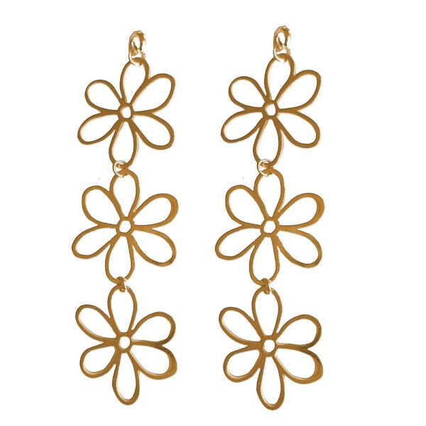 Aros Gardenia 3 Flores Dorado María Paskaro - Imagen 2