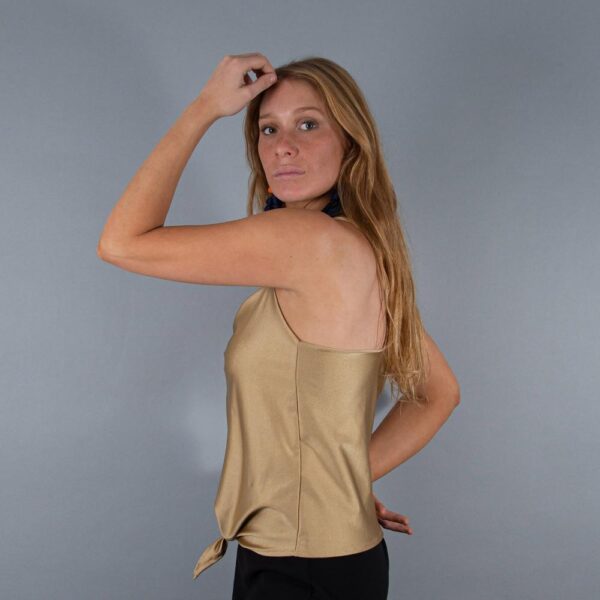 Polera Hanoi Dorado Dupont Maria Paskaro - Imagen 2