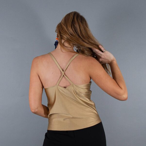 Polera Hanoi Dorado Dupont Maria Paskaro - Imagen 3