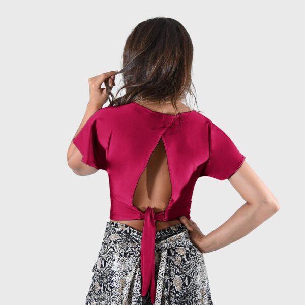 Peto Roma Frambuesa Lycra Dupont Maria Paskaro - Imagen 2