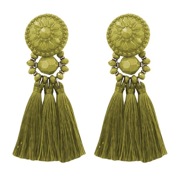 Aros Amazonas Verde Oliva Fleco Maria Paskaro - Imagen 2