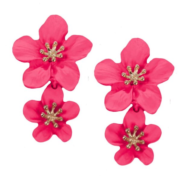 Aros Petunia 2 Flores Fucsia Maria Paskaro - Imagen 2
