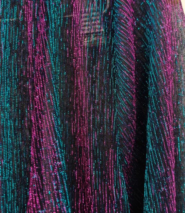 Tapado Kimono Largo Verona Tornasol Morado Turquesa Transparente Maria Paskaro - Imagen 4